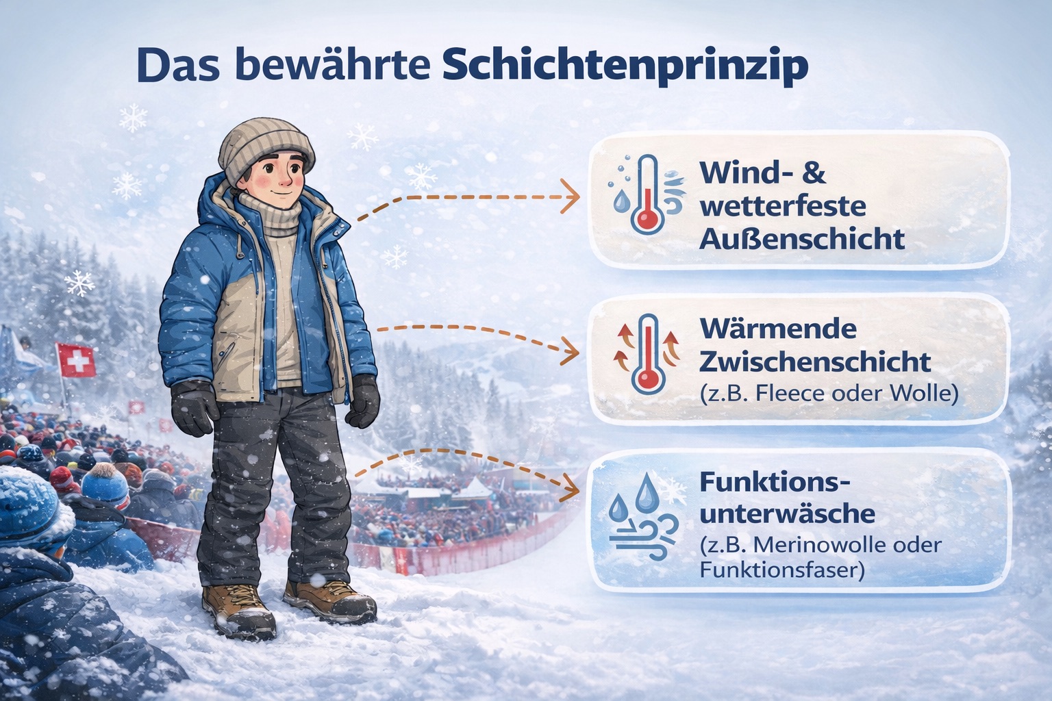 Schichtenprinzip Winterkleidung erklärt